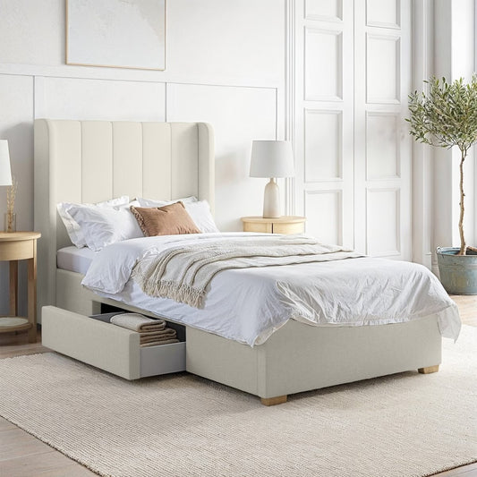 Single Bed Upholstered with Storage Drawer