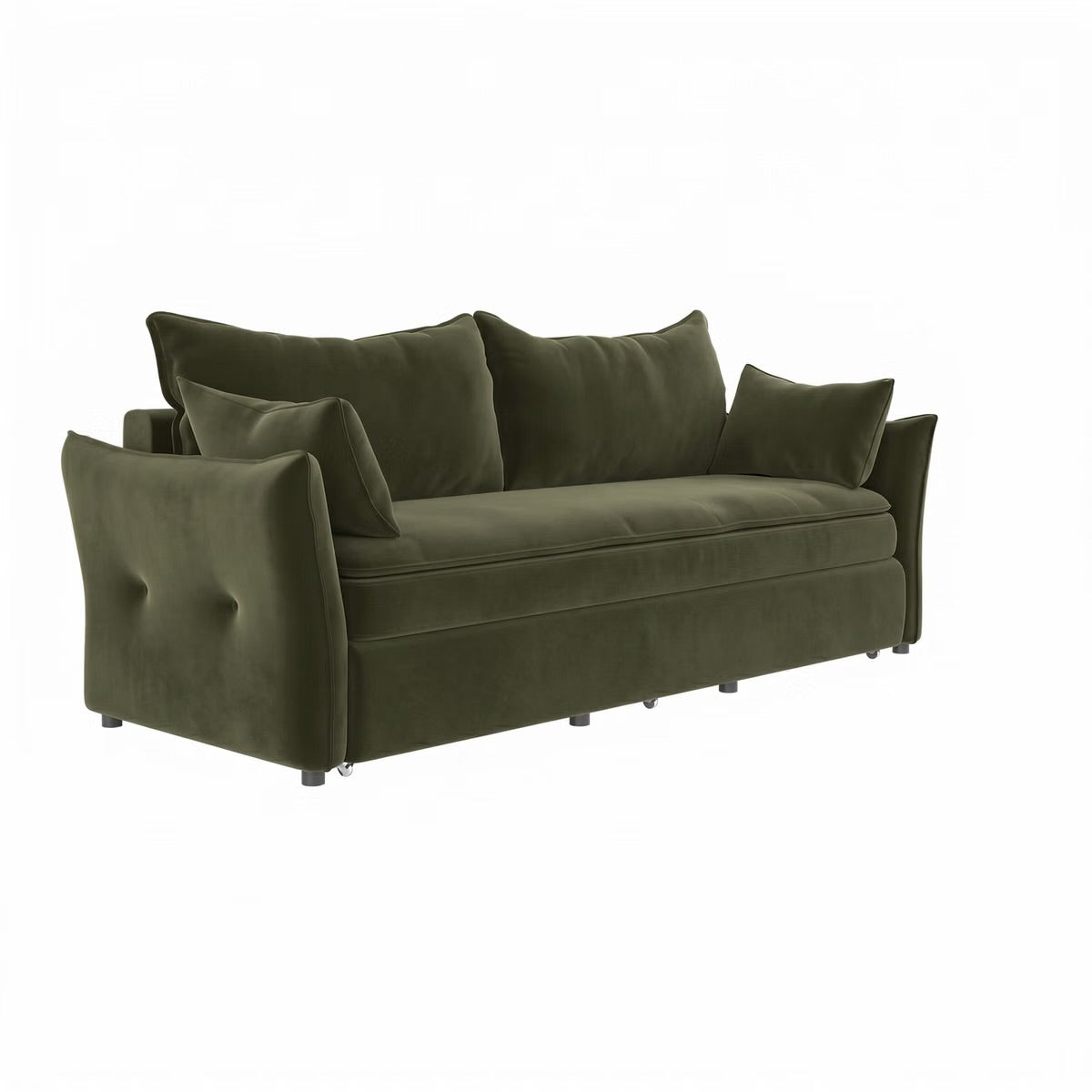 Sofa Bed 3 Seater Velvet Sleeper Sofa with Mattress and Cushions