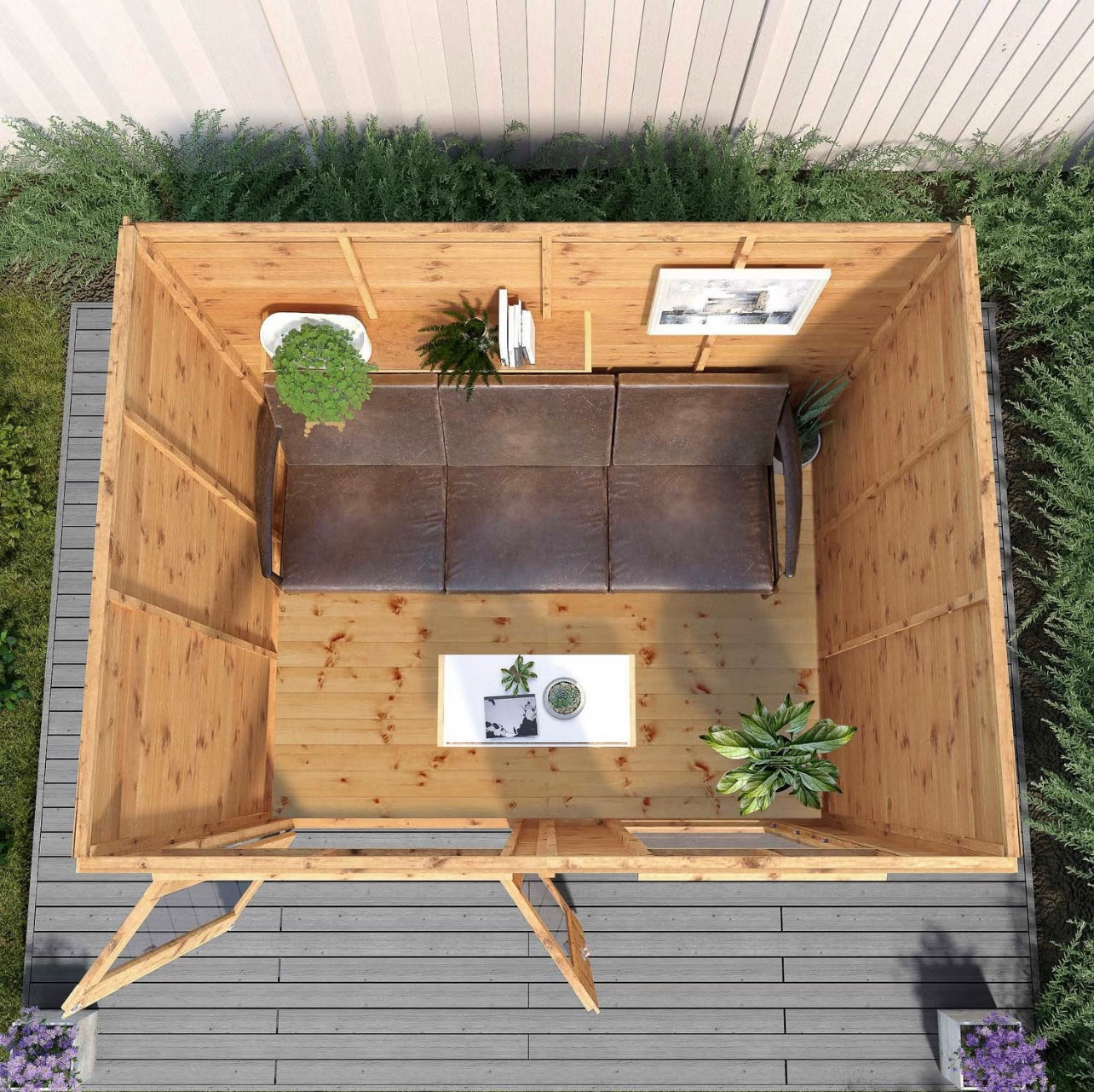 Premium Summerhouse with Glazed French Doors and Durable Roofing
