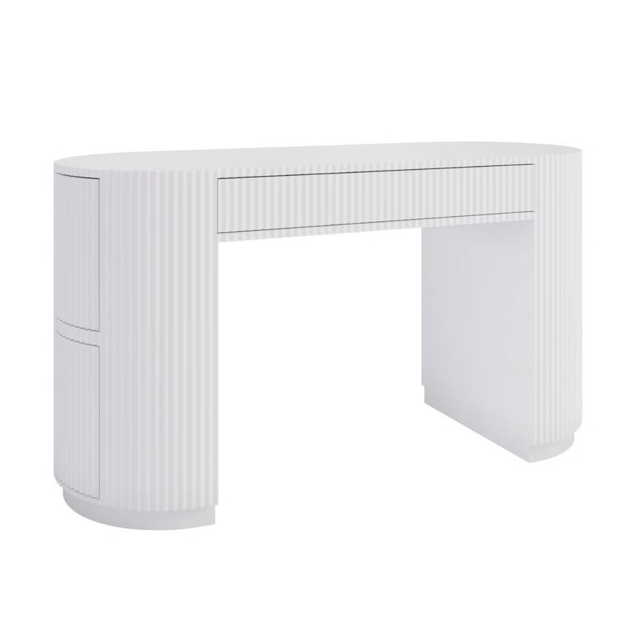 White Home Office Desk Modern Computer Table with Drawers