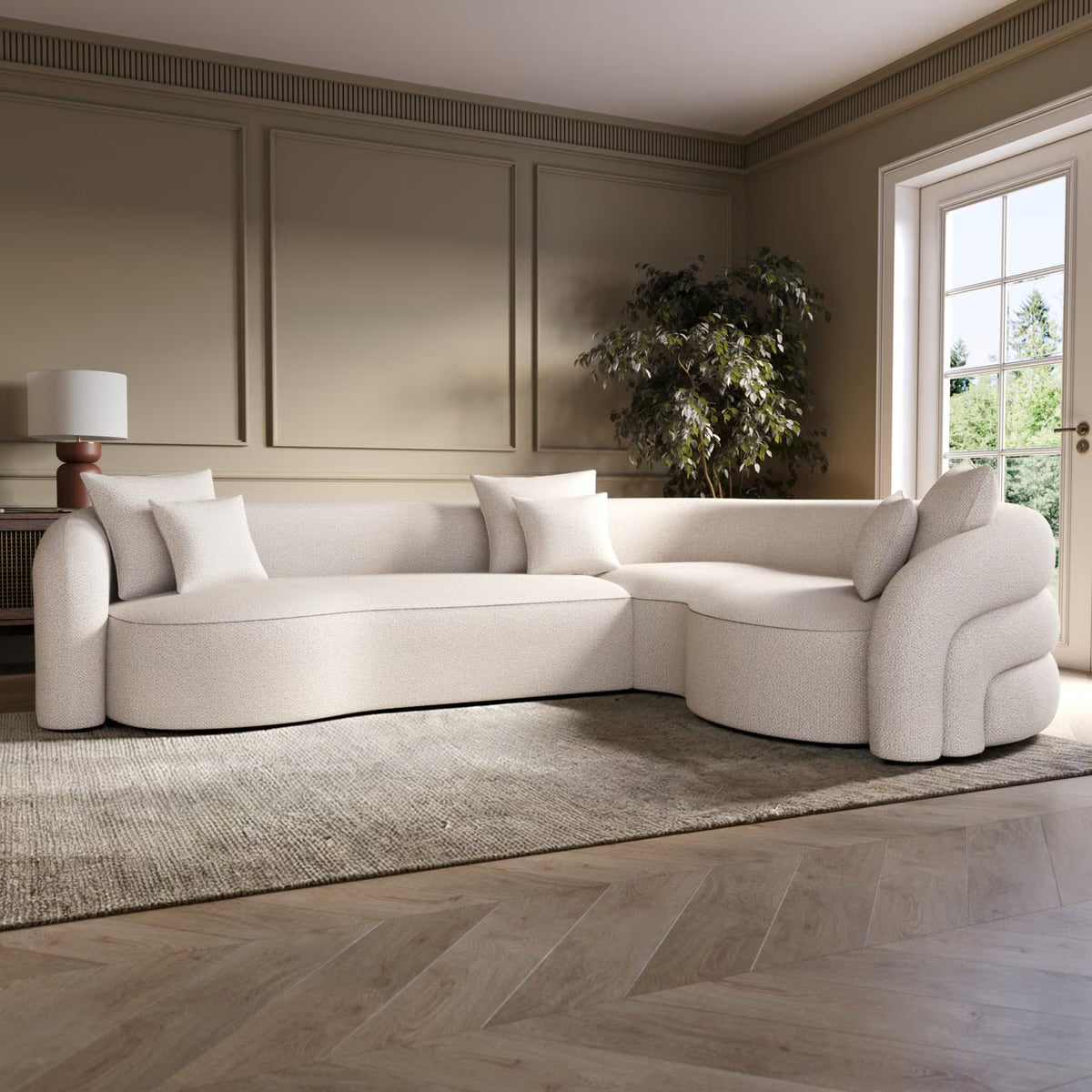 4 Seater Corner Sofa Couch with Scatter Cushions