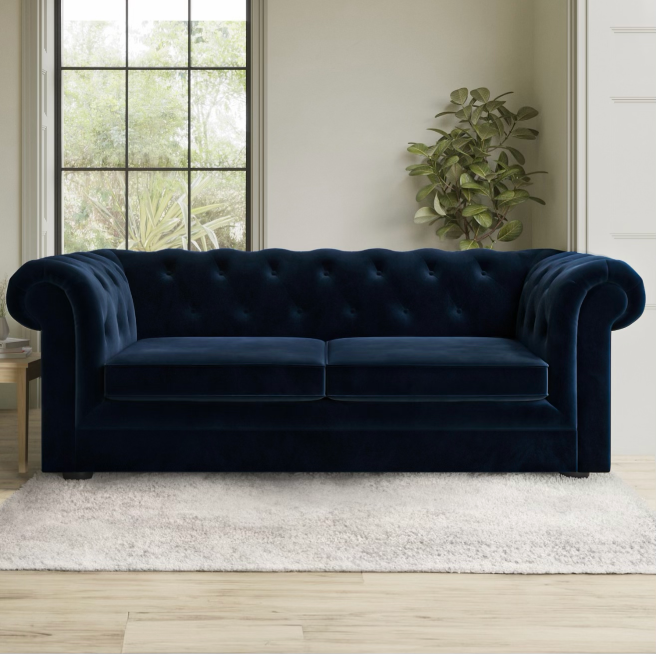 Velvet Sofa Bed 3 Seater Sleeper Sofa with Mattress