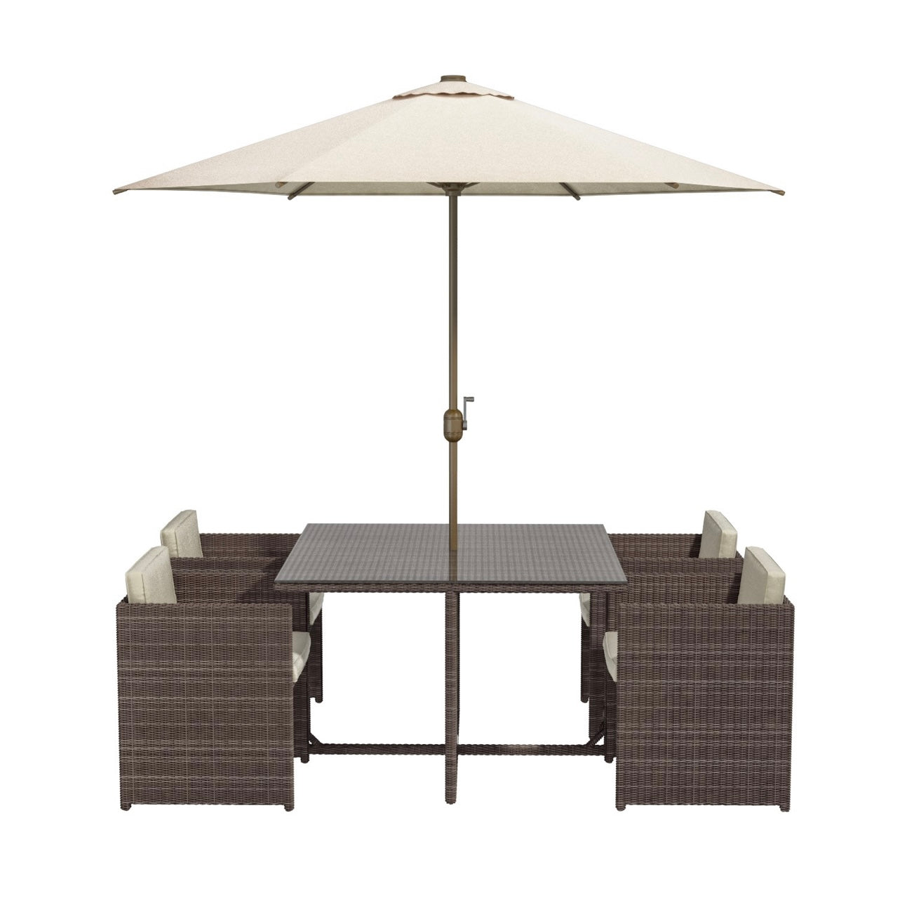 Rattan Garden Dining Set Furniture with Table and Chairs Outdoor Patio