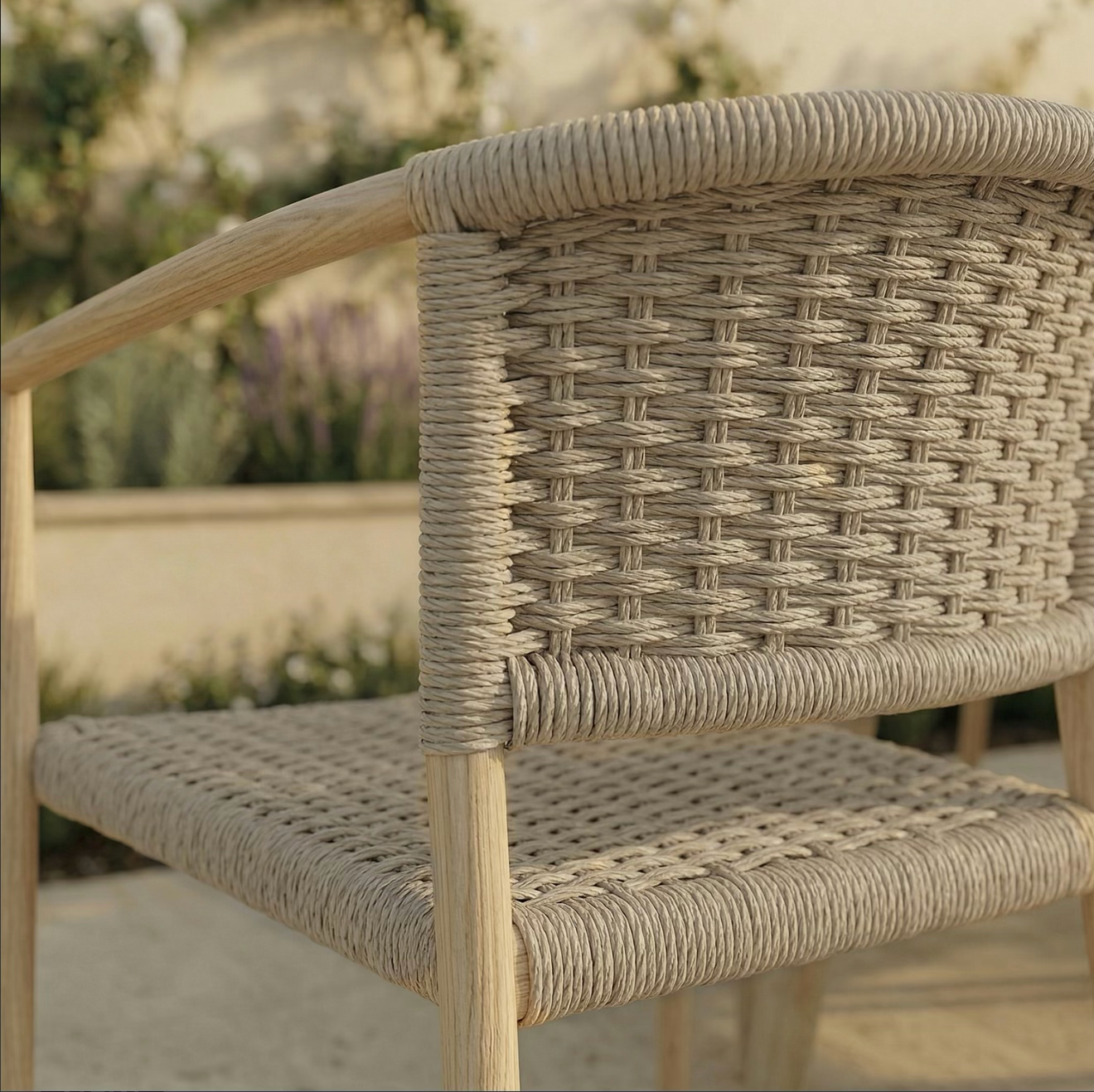 Garden Dining Set 6 Seater with Rattan Chairs Outdoor Patio