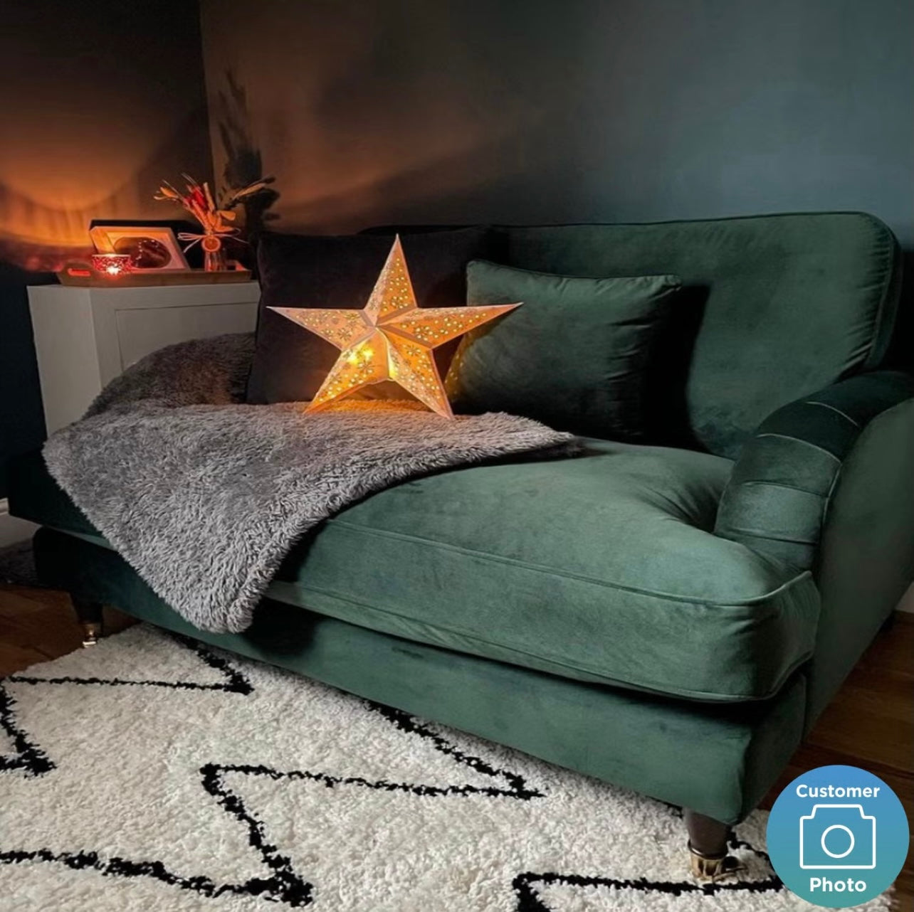 Velvet Loveseat Sofa Couch 2 Seater with Cushions