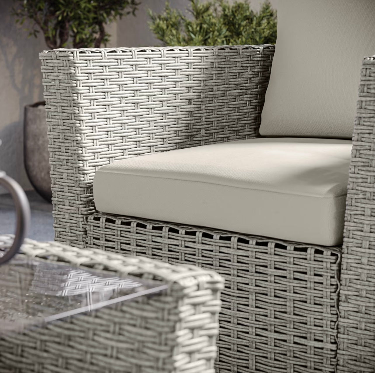 Rattan Garden Sofa Set 4 Seater Outdoor Patio