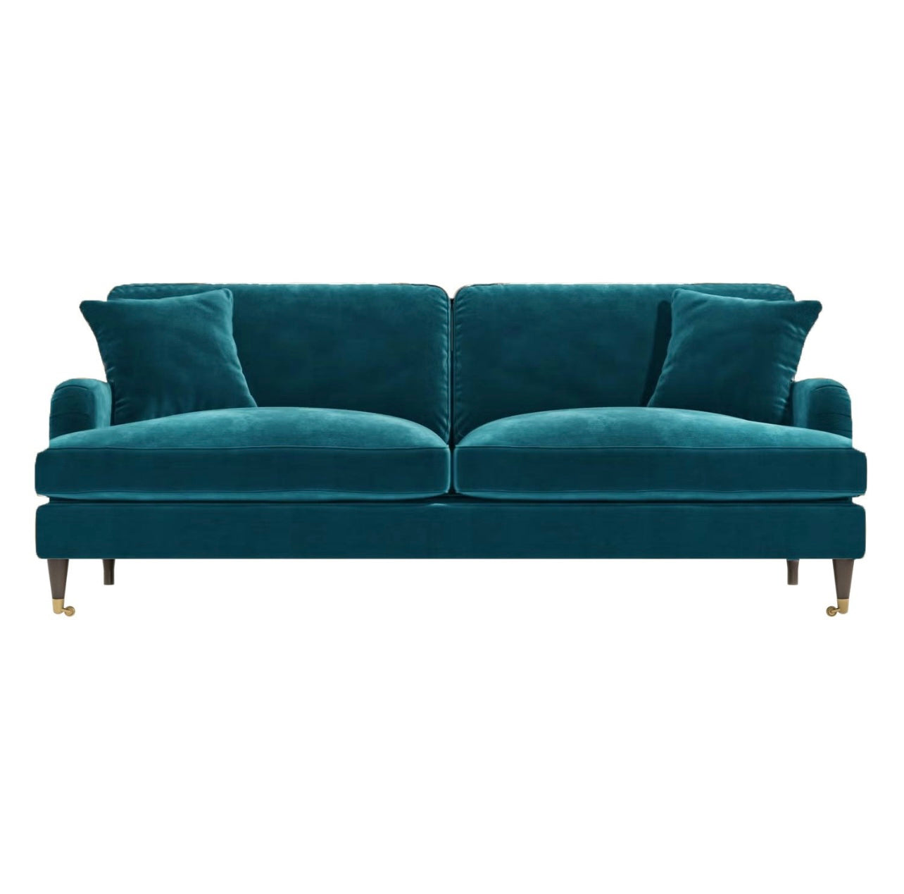 Four Seater Sofa Velvet Couch Upholstered with Cushions