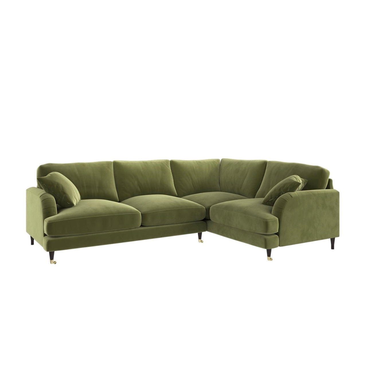 4 Seater Sofa L-Shaped Velvet Corner Couch with Cushions