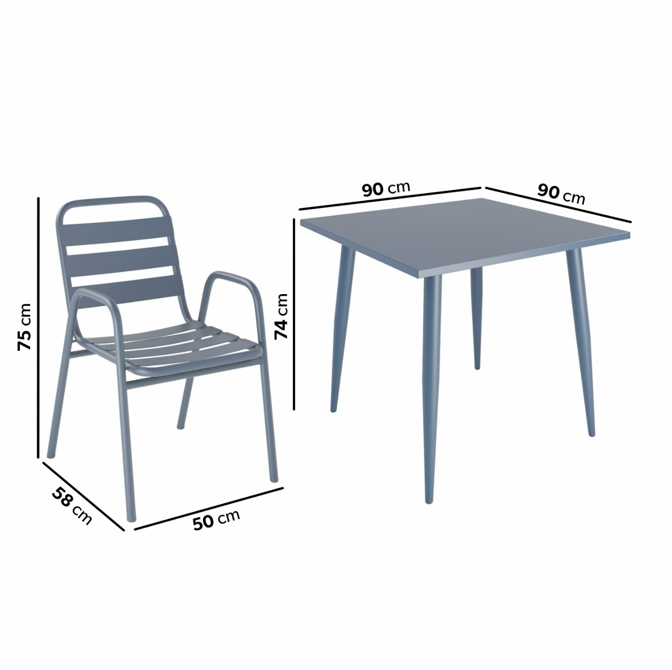Garden Dining Set 4 Seater Aluminium Outdoor Patio