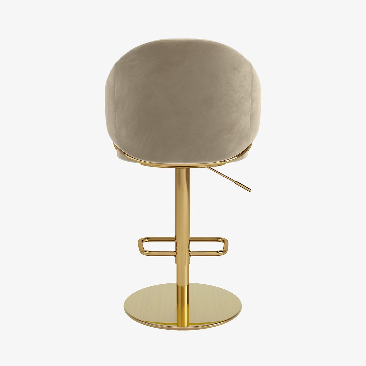 Velvet Bar Stool Adjustable Swivel Modern