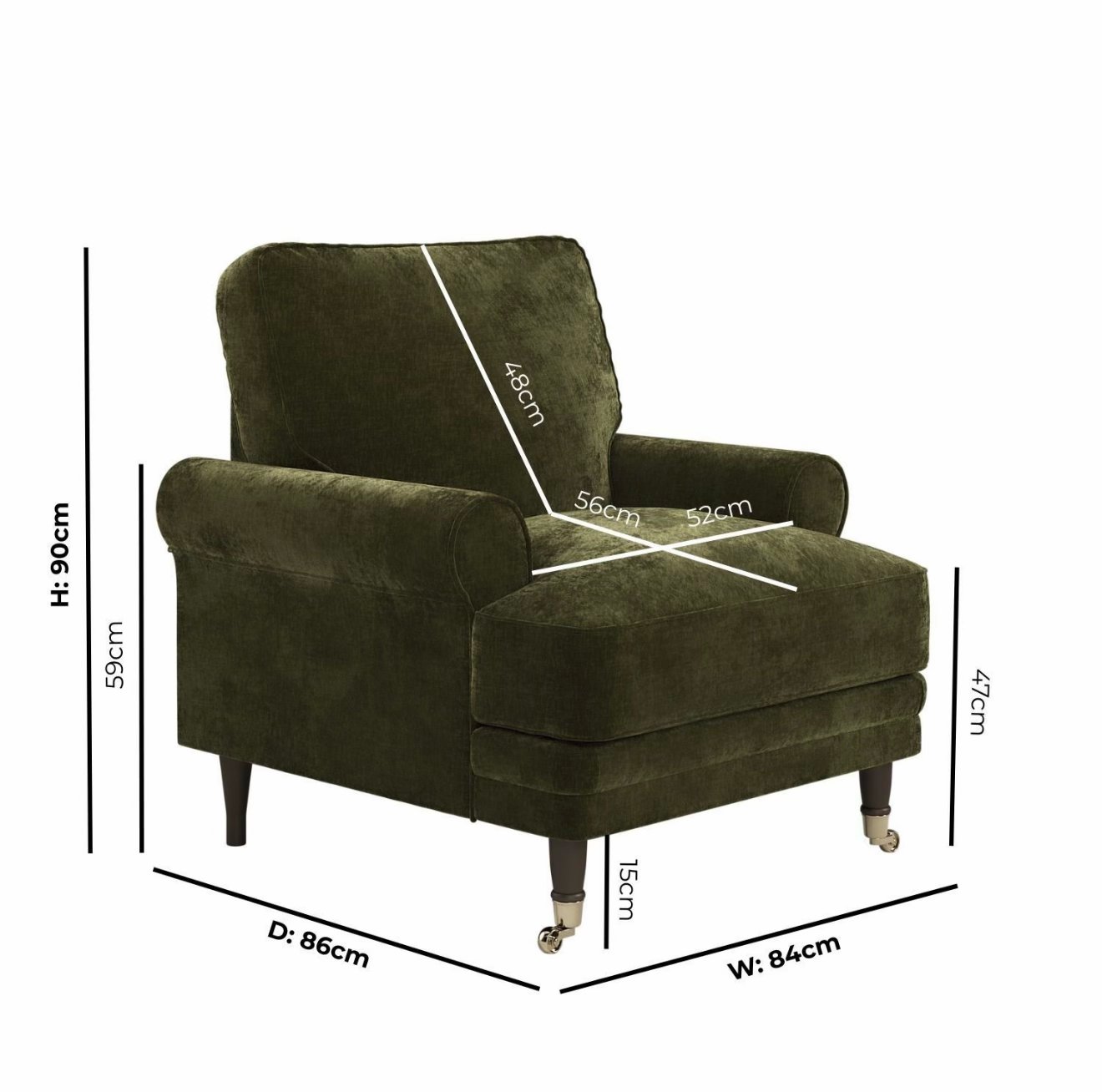 Chenille Feather Armchair Upholstered Chair Plush and Modern