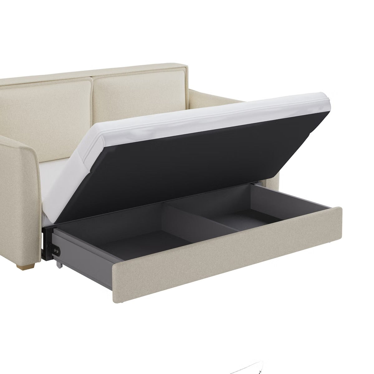 Fabric Sofa Bed 2 Seater Sleeper Sofa with Mattress and Cushions