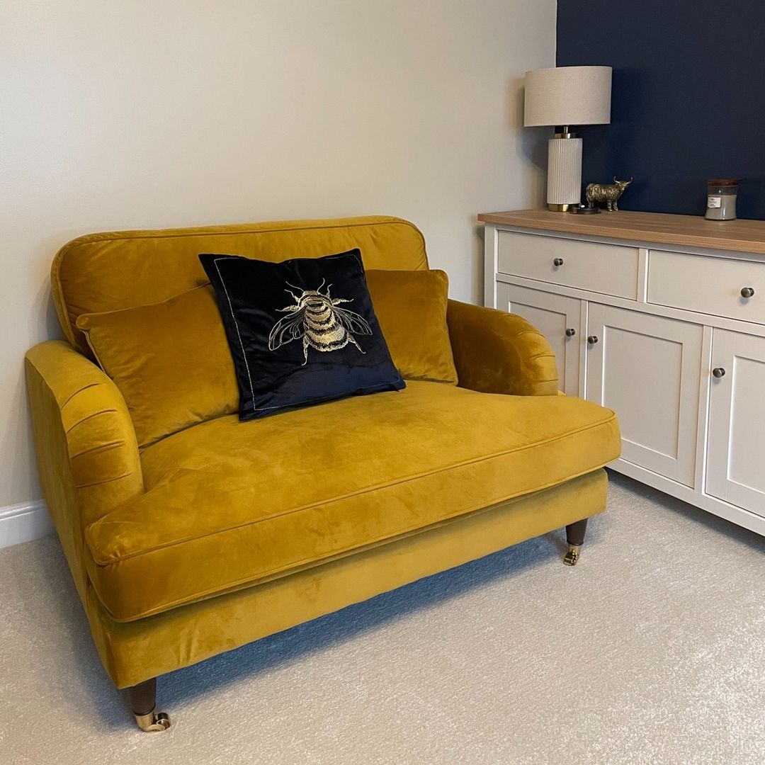 Loveseat Sofa Velvet Couch 2 Seater with Cushions