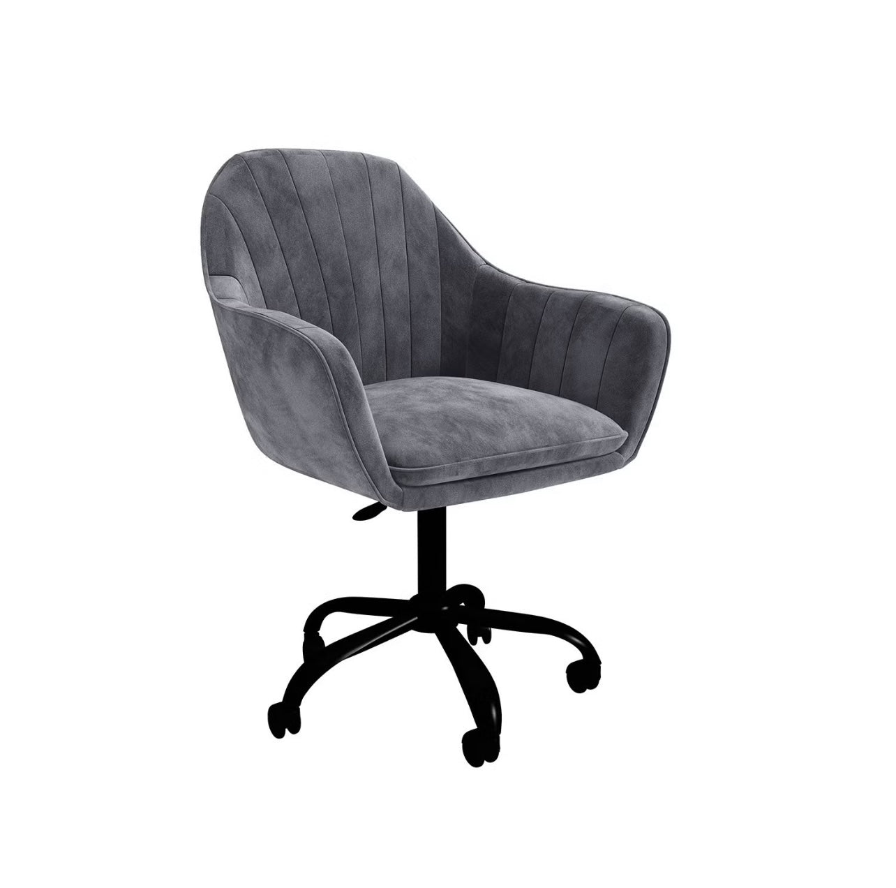 Velvet Office Chair Swivel Armrest Ergonomic Design