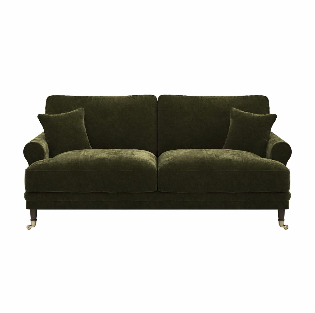 Chenille Feather Sofa Three Seater Couch Upholstered with Cushions