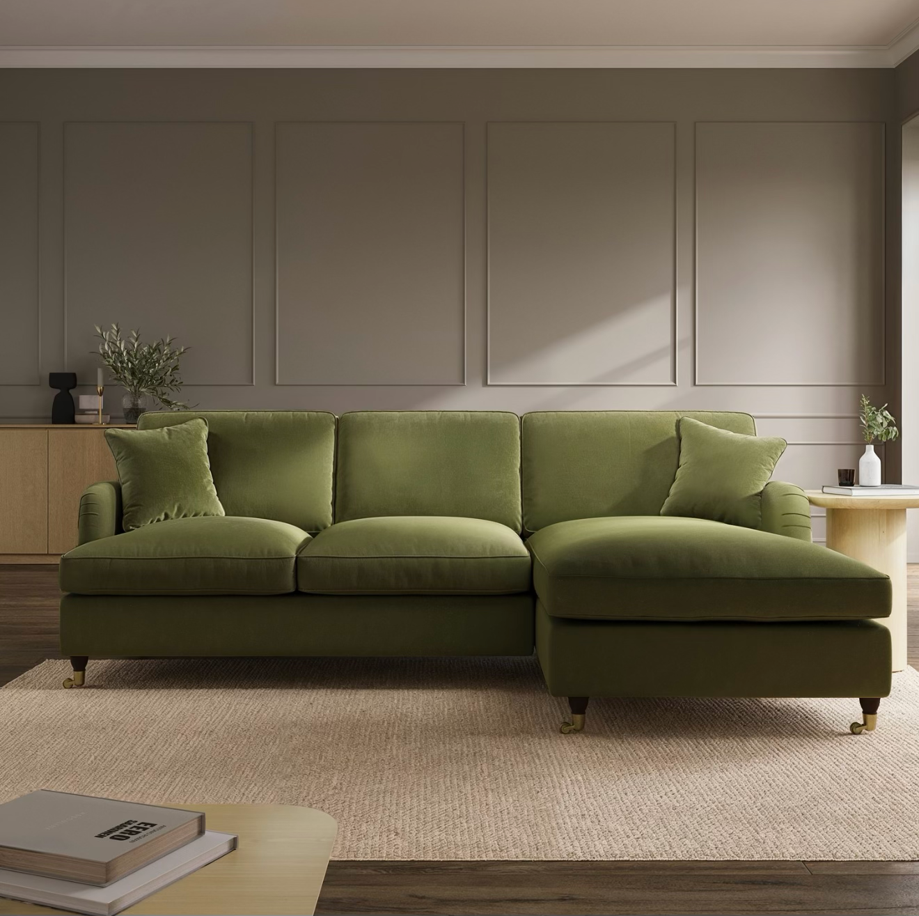 Sofa Bed Four Seater Velvet Sleeper Sofa with Mattress and Cushions