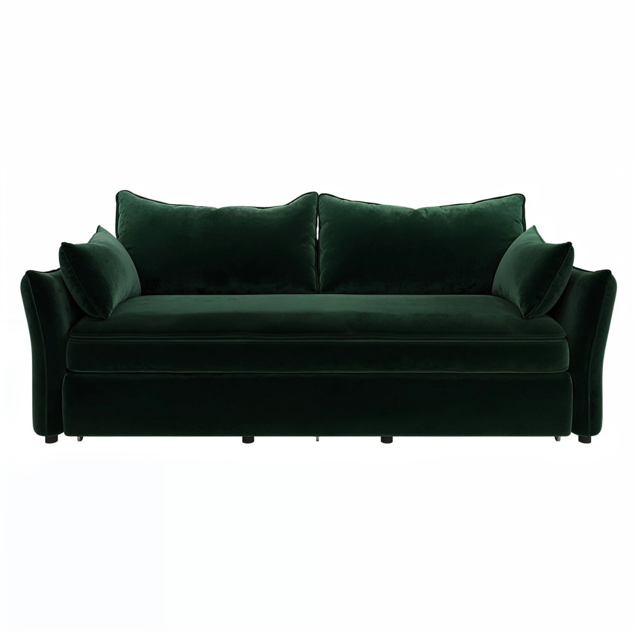 Sofa Bed 3 Seater Velvet Sleeper Sofa with Mattress and Cushions