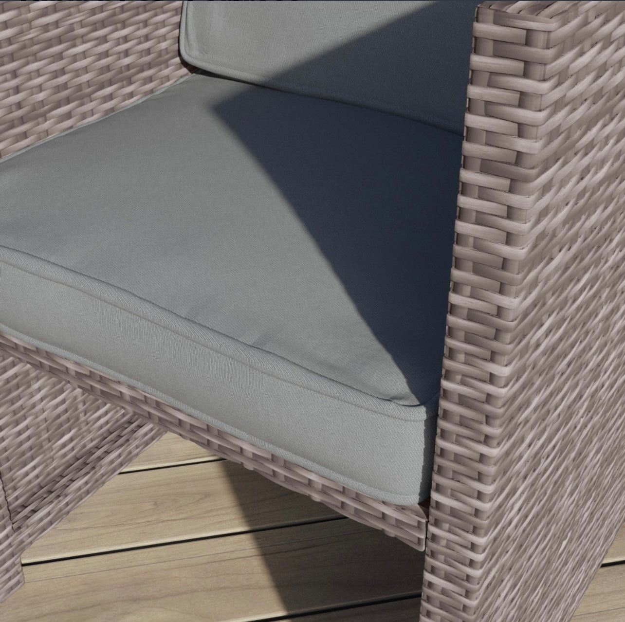 Rattan Garden Dining Set with Footstools Outdoor Patio