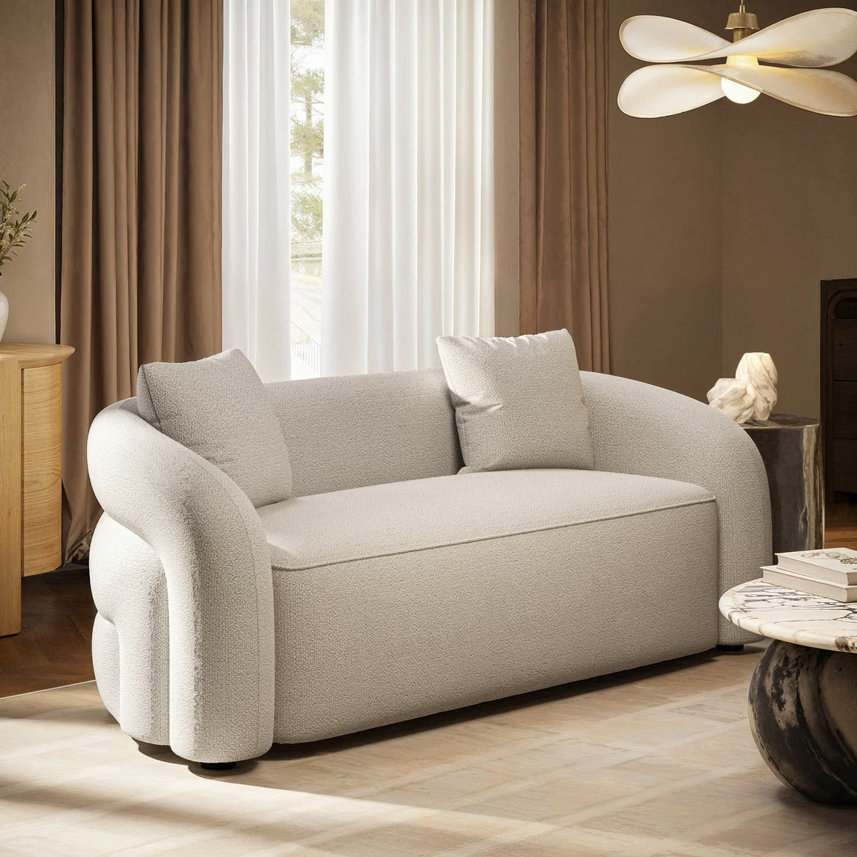 3 Seater Sofa Couch Upholstered with Scatter Cushions