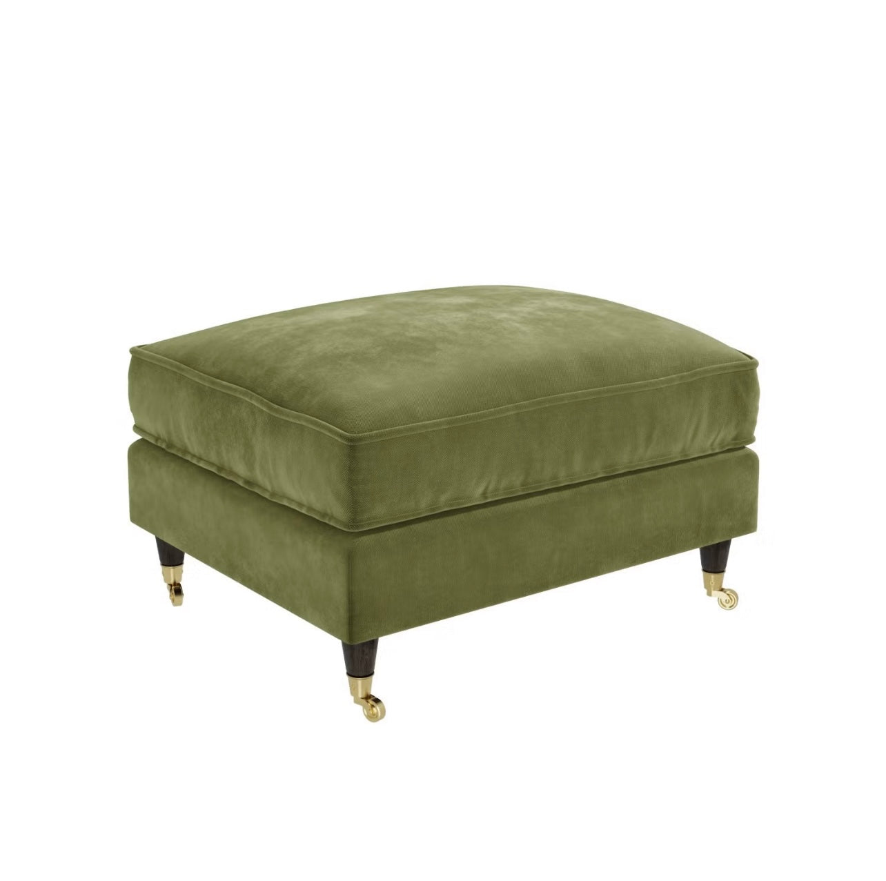 Velvet Footstool Ottoman Pouffe Upholstered Soft Stool