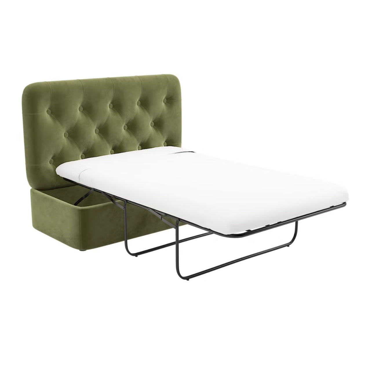 Velvet Single Guest Bed Pull Out Bed with Mattress