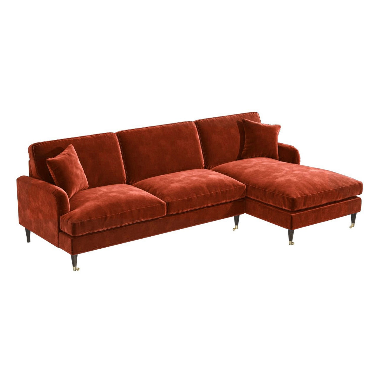 4 Seater Sofa L-Shaped Velvet Corner Couch with Cushions