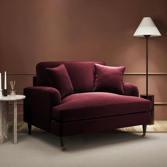 Velvet Loveseat Sofa Couch 2 Seater with Cushions