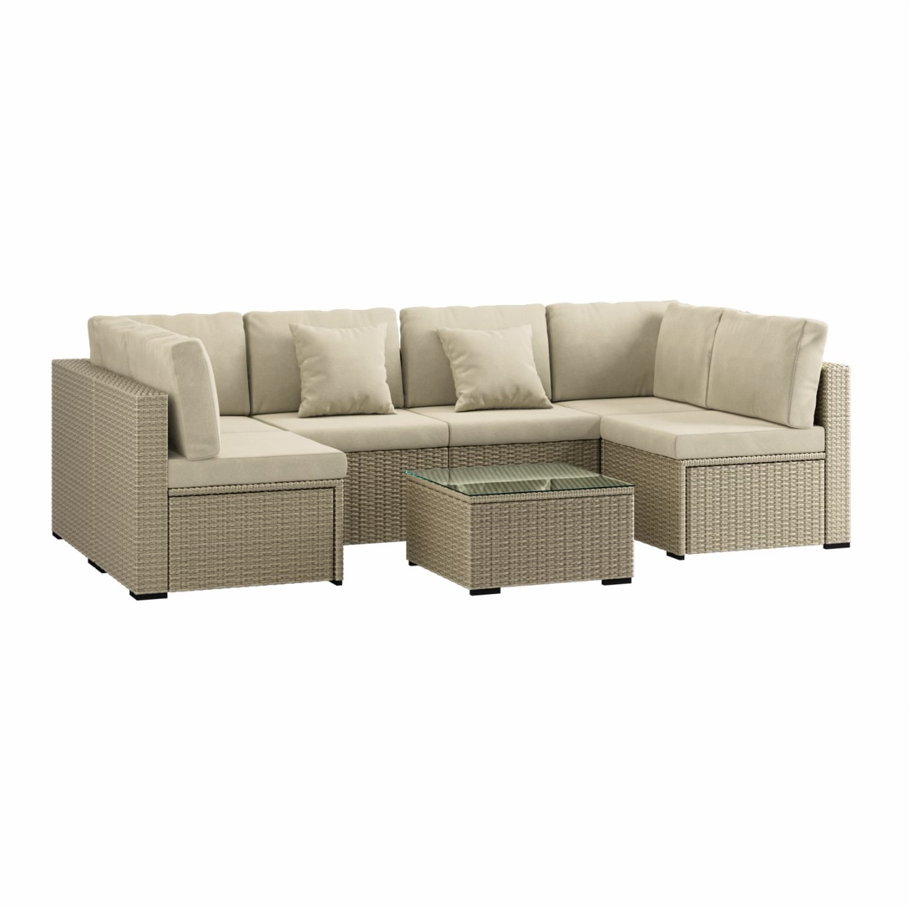 Rattan Garden Sofa Set 6 Seater Outdoor Patio