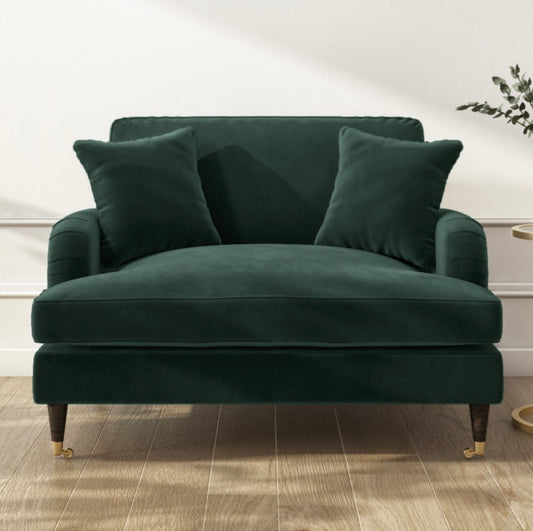 Velvet Loveseat Sofa Couch 2 Seater with Cushions