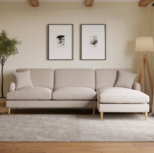 4 Seater Sofa L-Shaped Corner Couch with Cushions