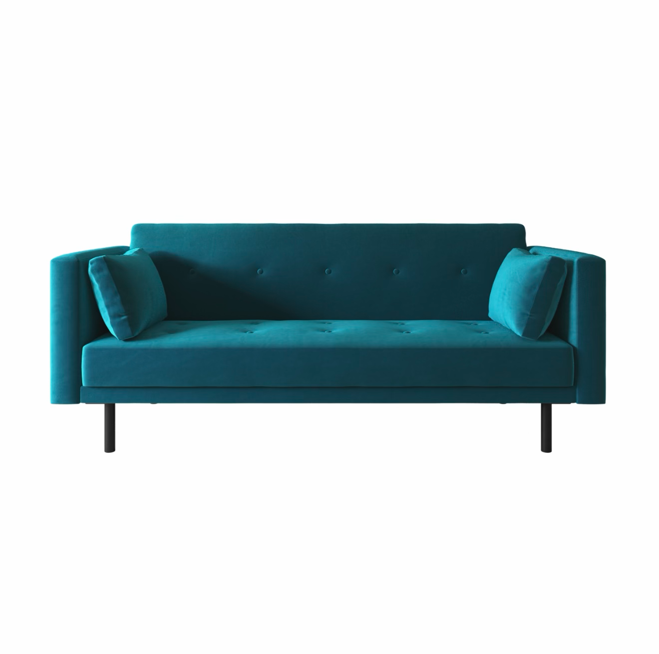 Velvet Sofa Bed 3 Seater Sleeper Sofa with Cushions
