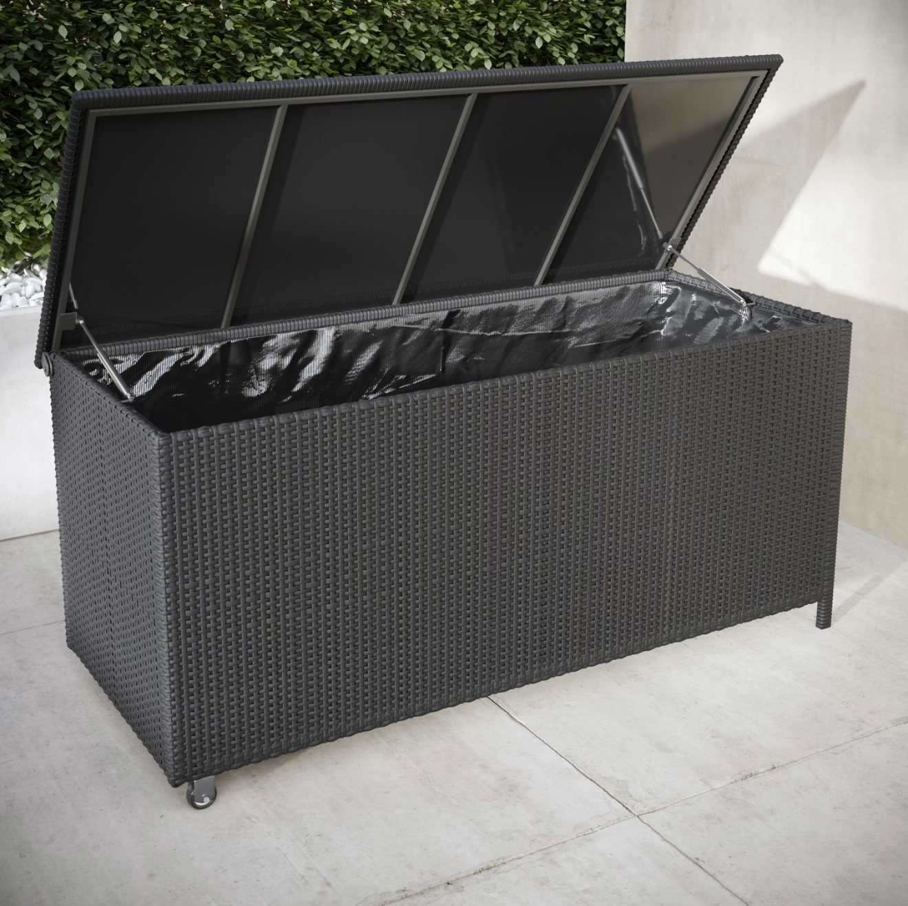 Rattan Garden Storage Box with Gas Lift
