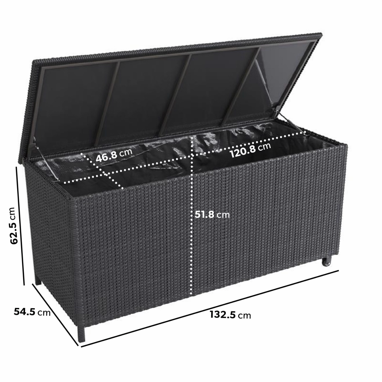 Rattan Garden Storage Box with Gas Lift
