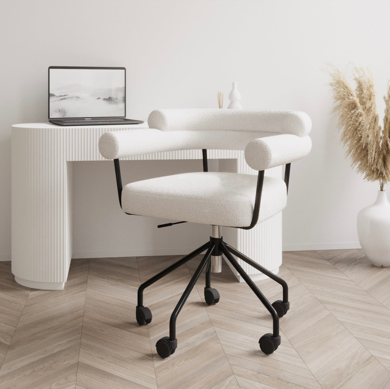 Modern Ergonomic Office Chair Swivel with Armrest and Adjustable
