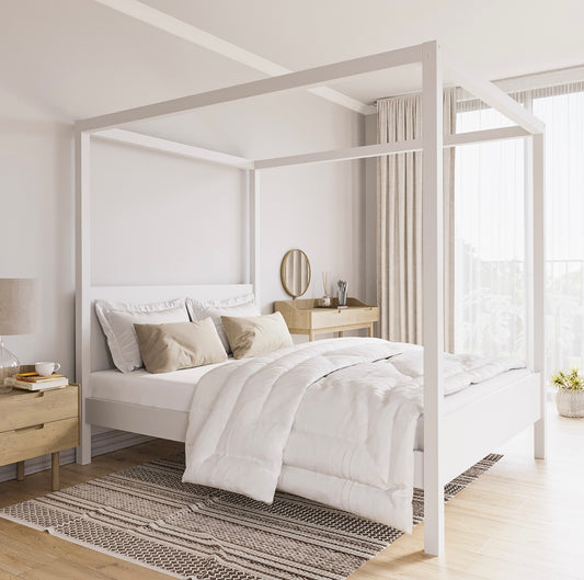 Luxury King Size Bed Frame Modern White Painted Contemporary Design