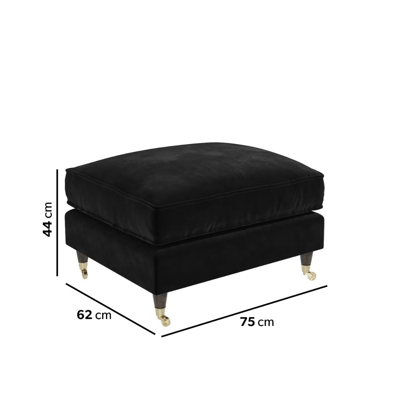 Velvet Footstool Ottoman Pouffe Upholstered Soft Stool