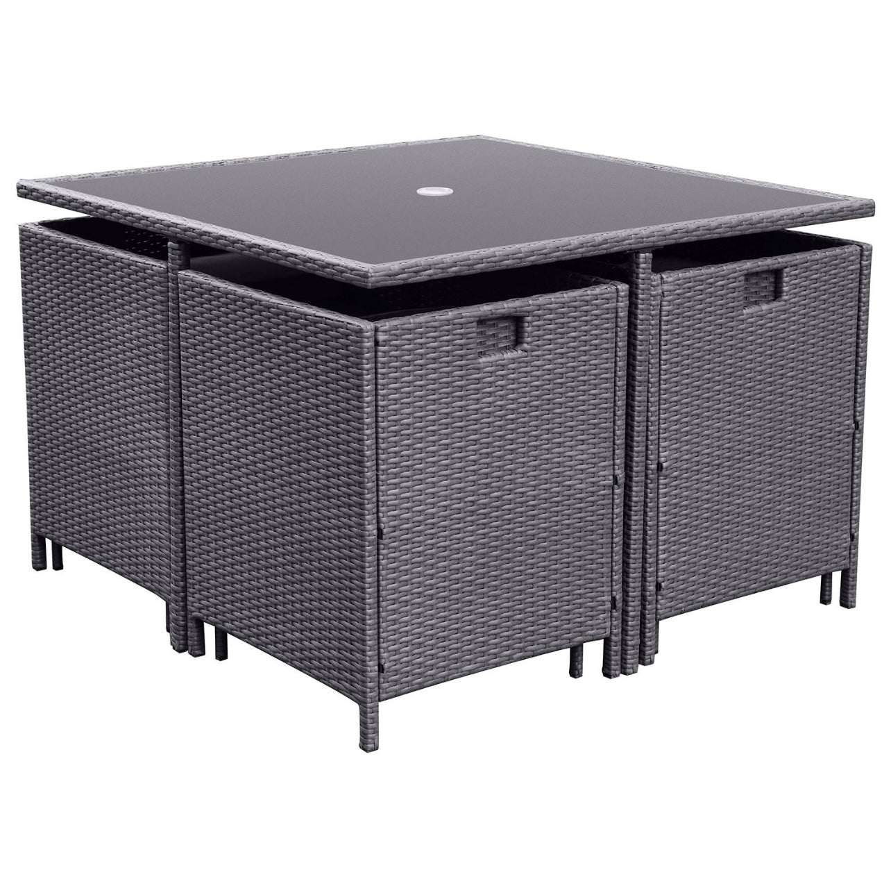 Rattan Garden Dining Set Seats 4 Outdoor Patio