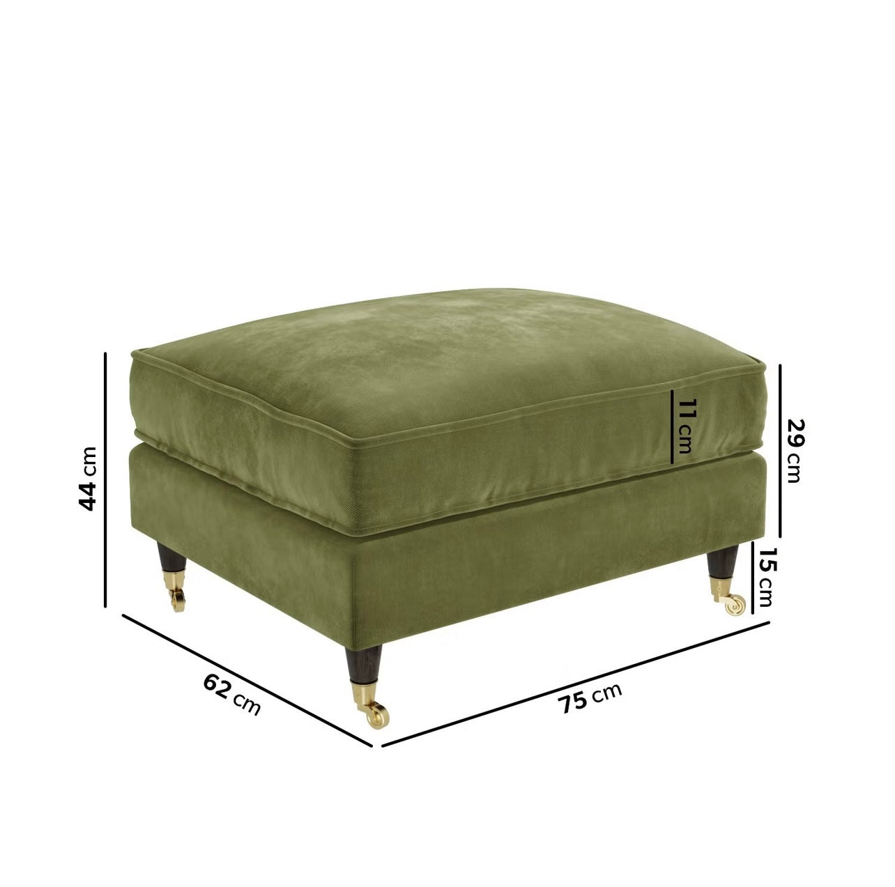 Velvet Footstool Ottoman Pouffe Upholstered Soft Stool