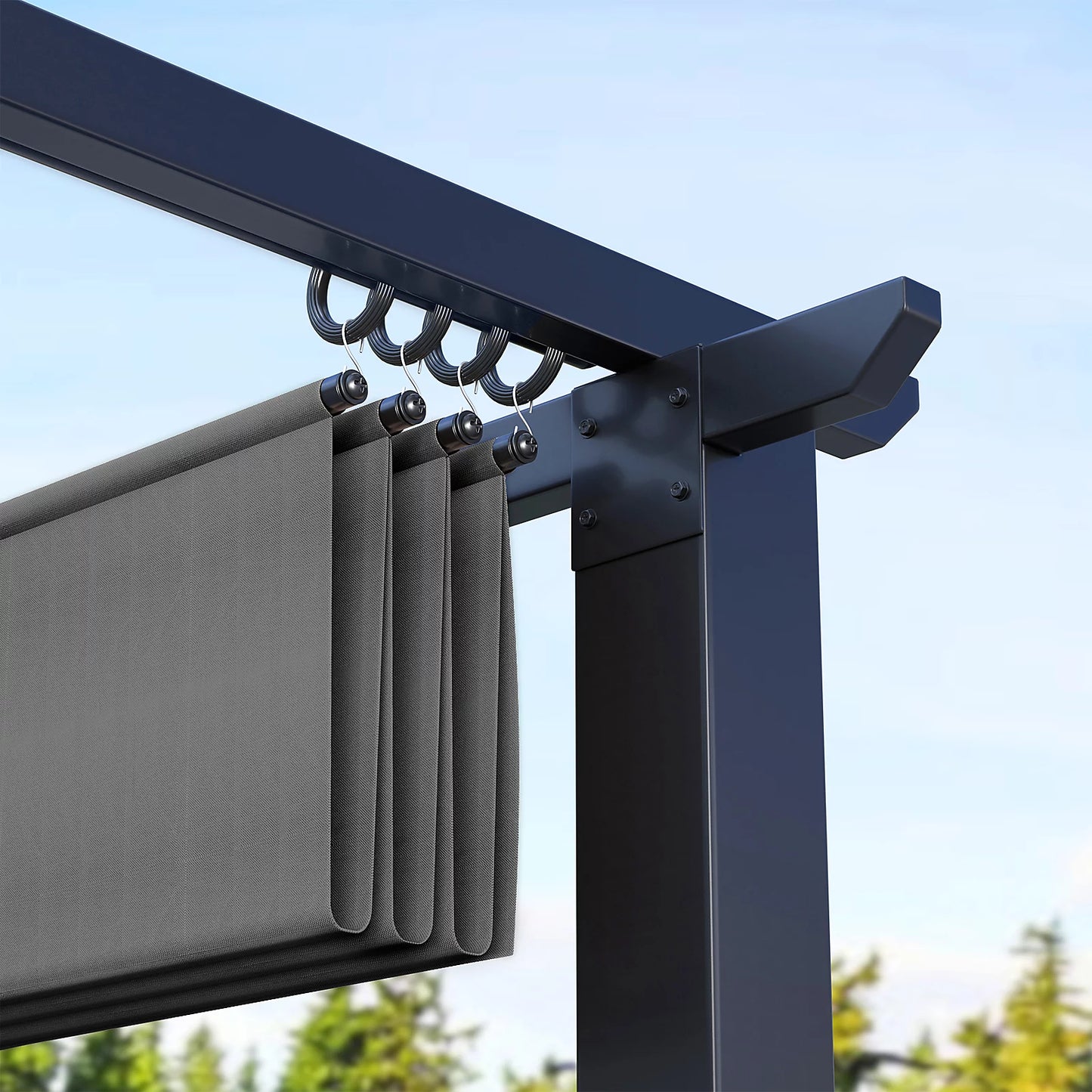 Pergola with Retractable Canopy Roof Garden Outdoor Patio