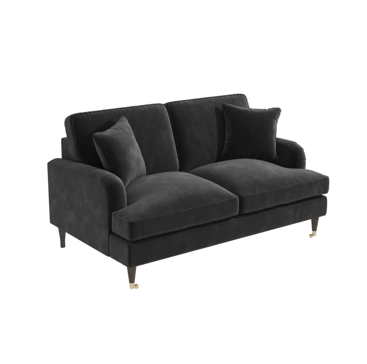 Velvet Sofa 2 Seater Couch Upholstered with Cushions