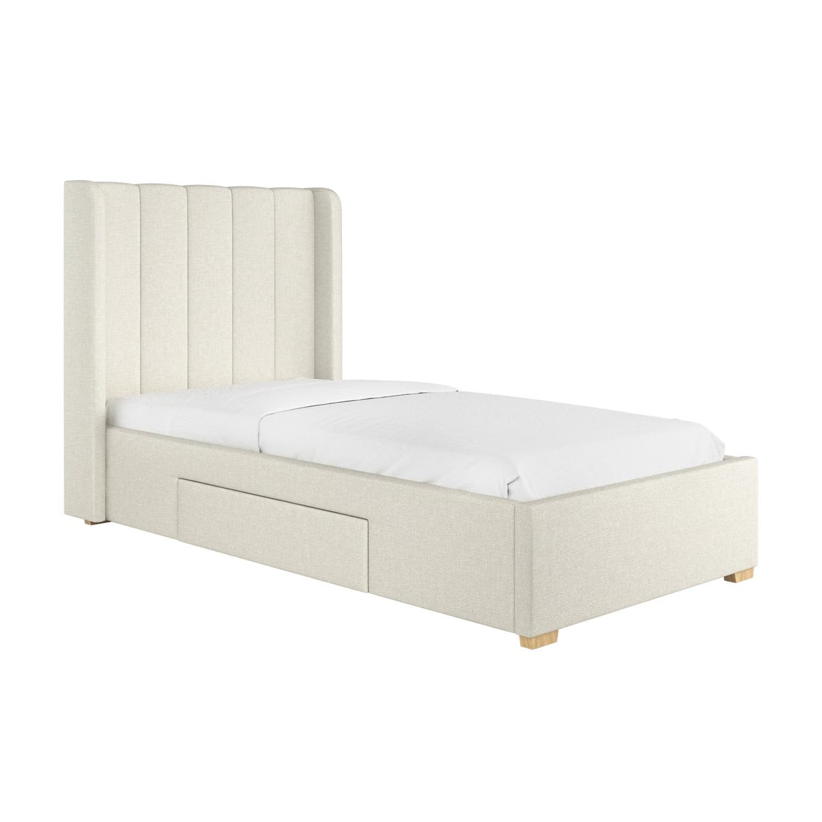 Single Bed Upholstered with Storage Drawer