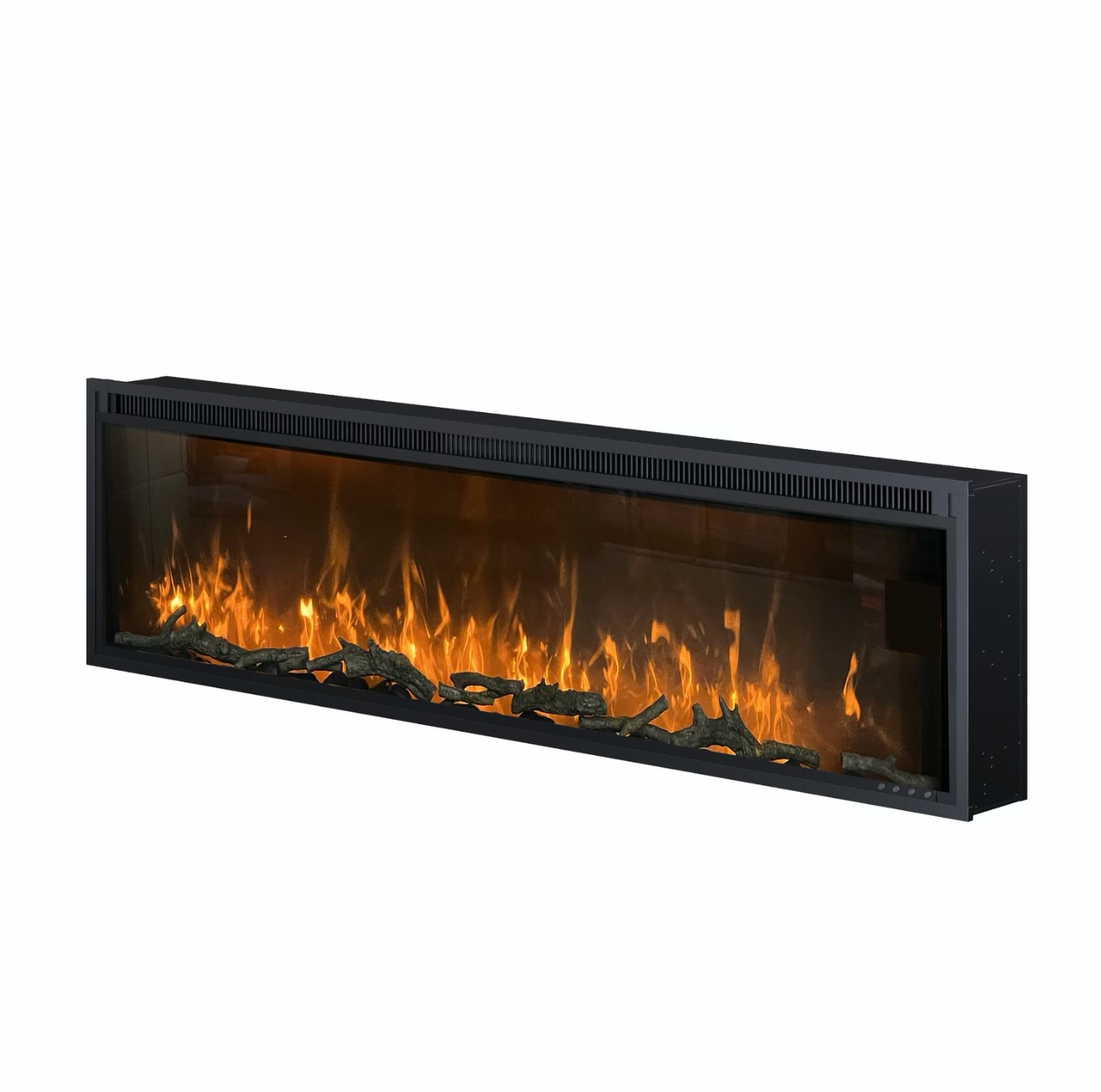 Inset Electric Fire Media Wall 60 Inch with LED Flame and Remote Control