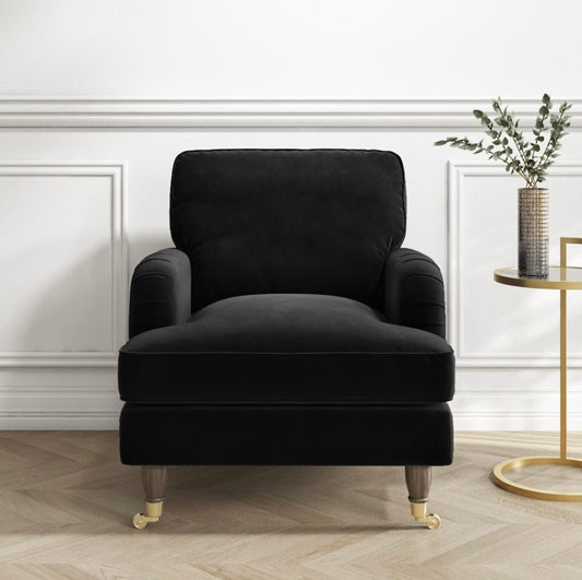 Velvet Armchair Upholstered Accent Chair Plush and Modern