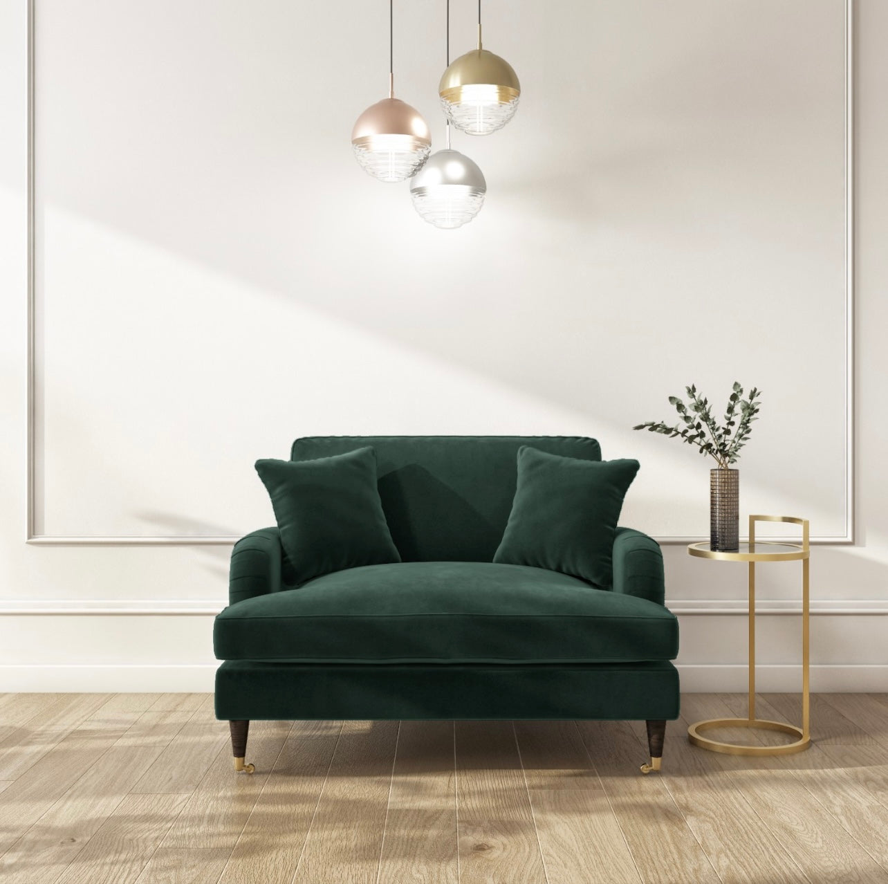 Velvet Loveseat Sofa Couch 2 Seater with Cushions