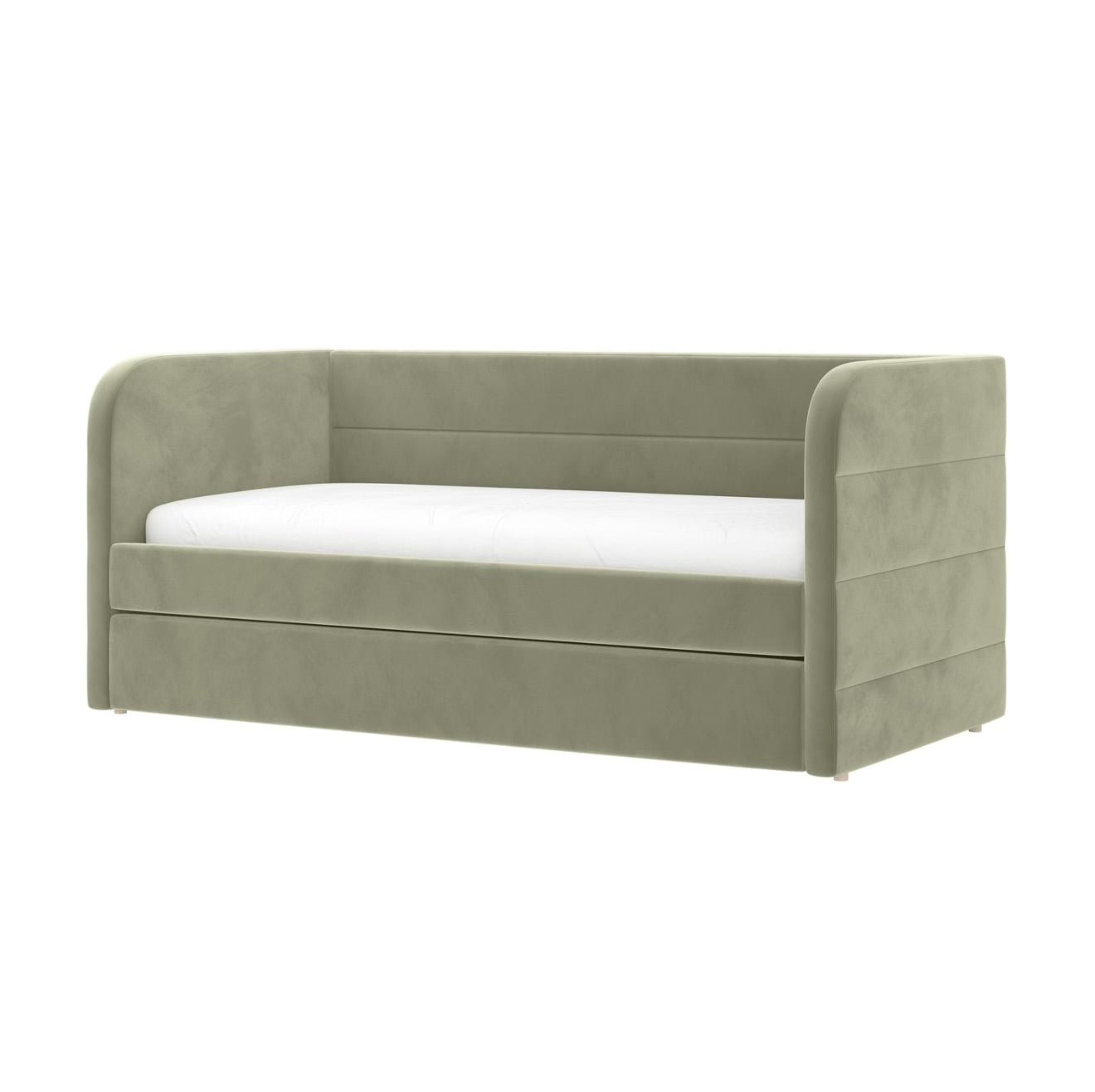 Velvet Daybed Single Guest Bed with Pull Out Trundle