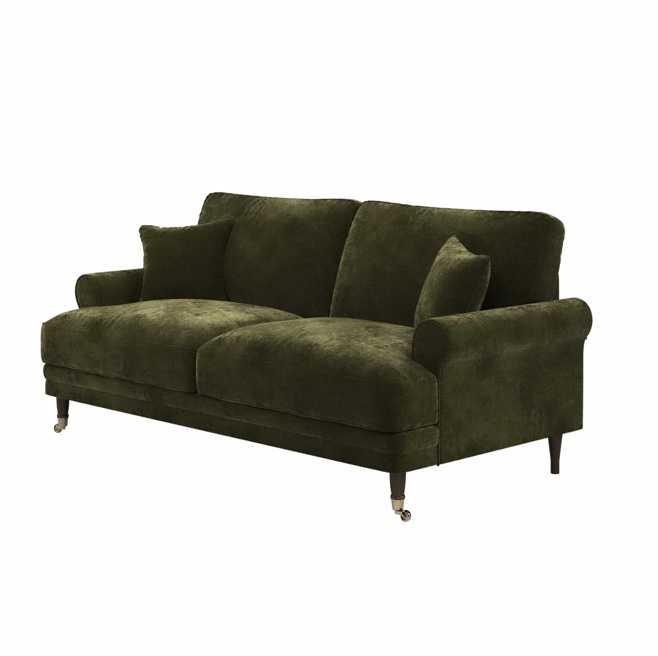 Chenille Feather Sofa Three Seater Couch Upholstered with Cushions