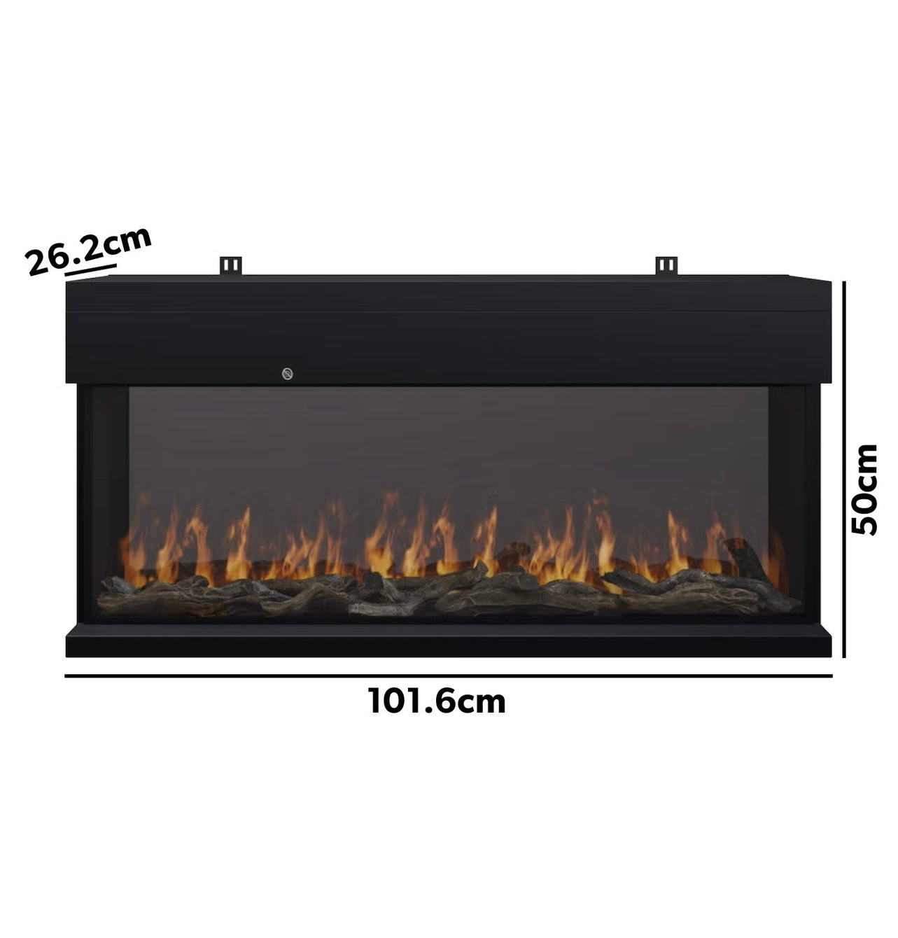 Inset Media Wall Electric Fire with LED Flame and Remote Control