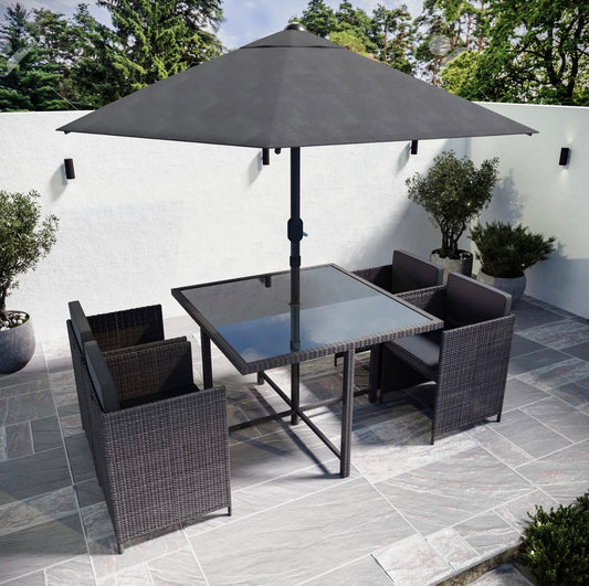 Rattan Garden Dining Set Seats 4 Outdoor Patio
