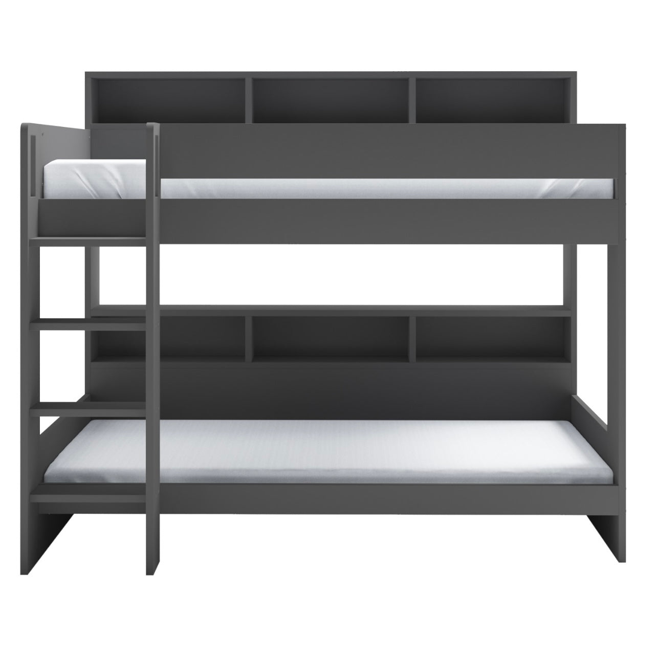 Kids Bunk Bed Wooden Frame Single Sleeper with Durable Shelving