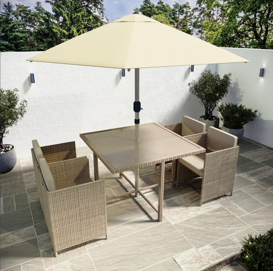 Rattan Garden Dining Set Seats 4 Outdoor Patio